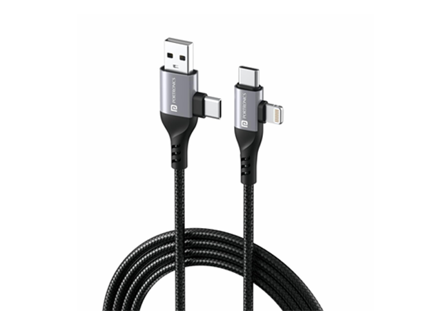 Portronics Konnect 4-in-1 Unbreakable Nylon Braided Fast Charging Cable
